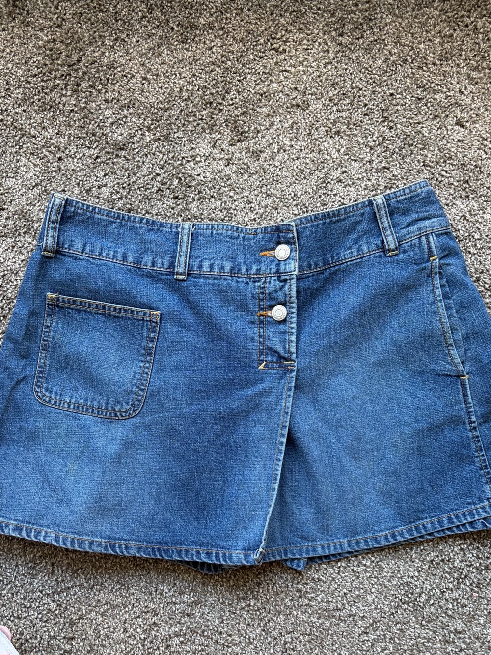 Old Navy Blue Denim Women's Shorts Skort with Front Patch Pocket